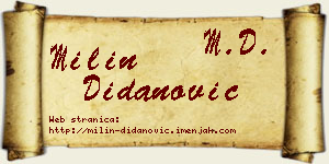 Milin Didanović vizit kartica